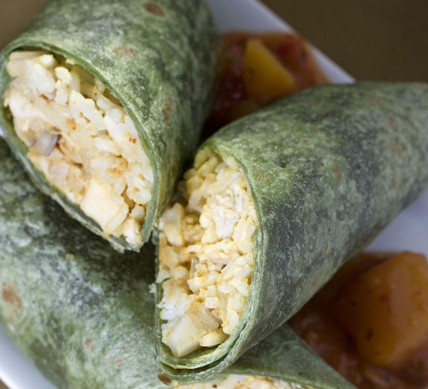 Chicken and rice Burritos